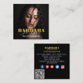 Elegante Moderne Berufliche Script-Fotografie Quadratische Visitenkarte (Vorne/Hinten)