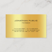 Elegante moderne Berufliche Semi-Gloss-Imitats Gol Visitenkarte (Rückseite)