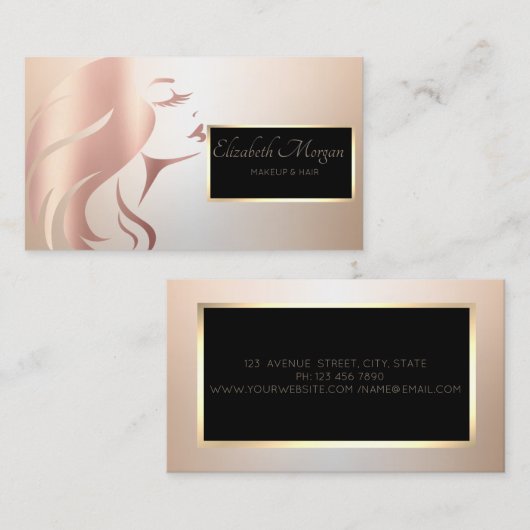 Elegante Moderne Berufliche Silhouette Visitenkarte (Vorne/Hinten)