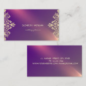 Elegante Moderne Berufliche Violet Visitenkarte (Vorne/Hinten)