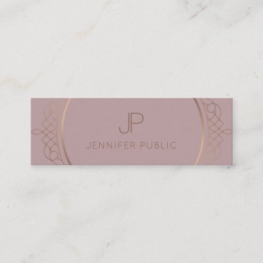 Elegante moderne Berufliche Vorlage für Monogramm Mini Visitenkarte (Vorderseite)