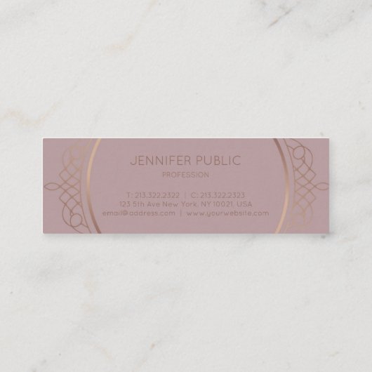 Elegante moderne Berufliche Vorlage für Monogramm Mini Visitenkarte (Rückseite)