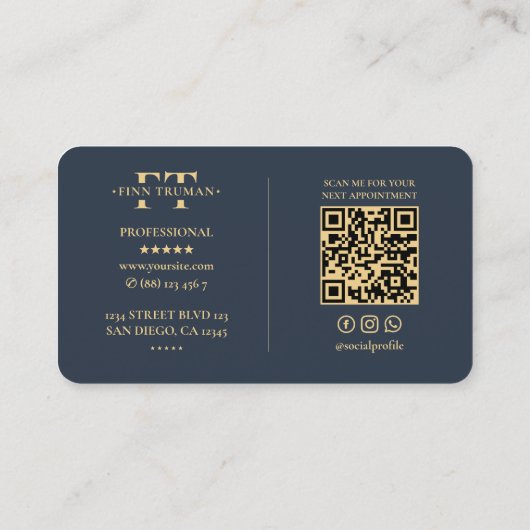 Elegante Moderne Berufliche Zuhause Kitchen Dark B Visitenkarte (Rückseite)