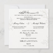 Elegante moderne Bismillah islamische Hochzeit Einladung (Vorderseite)