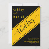 Elegante moderne Black and Gold Luxury Chic Weddin Einladung (Vorderseite)