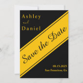 Elegante moderne Black and Gold Luxury Chic Weddin Save The Date (Vorderseite)