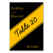 Elegante moderne Black and Gold Luxury Chic Weddin Tischnummer (Vorderseite)