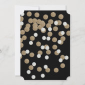 elegante, moderne Black Gold Confetti Einladung (Rückseite)