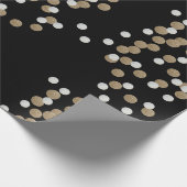 elegante, moderne Black Gold Confetti Geschenkpapier (Ecke)