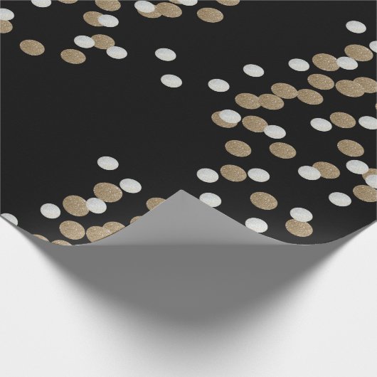 elegante, moderne Black Gold Confetti Geschenkpapier (Ecke)