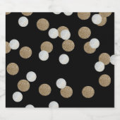 elegante, moderne Black Gold Confetti Schaumweinetikett (Einzelnes Label)