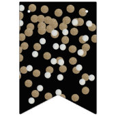 elegante, moderne Black Gold Confetti Wimpelkette (Dritte Fahne)