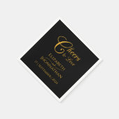 Elegante moderne Black & Gold jubeln SkriptWedding Serviette (Ecke)