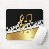 Elegante moderne Black Gold Musiknoten, Piano Keys Mousepad (Mit Mouse)