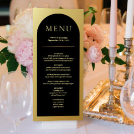 Elegante moderne Black Gold Wedding Table Karte