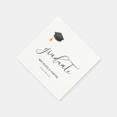 Elegante moderne Black Graduate Cap Graduation Par Serviette (Ecke)