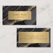 Elegante moderne Black Marble Gold Sequins Visitenkarte (Vorne/Hinten)