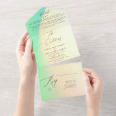 Elegante moderne Black Ombre Gefärbte Krawatte Wed All In One Einladung (Abreißtisch)