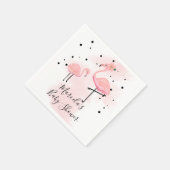 Elegante moderne Black & Pink Flamingo Baby Dusche Serviette (Ecke)