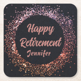 Elegante Moderne Black Rose Goldenes Glück Pension Rechteckiger Pappuntersetzer