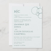 Elegante moderne Blasen Geometric Gray & Dark Aqua Einladung (Vorderseite)