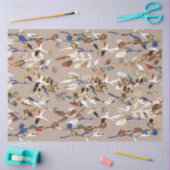 Elegante Moderne Blätter Berries Wasserfarbene Blu Seidenpapier (Basteln)