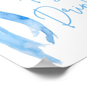 Elegante, moderne, blaue Bow-Unterschrift Poster (Ecke)