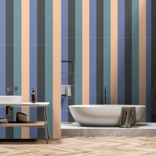 Elegante, moderne Blaue graue Pfirsichfarben Verti Tapete