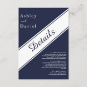Elegante moderne blaue Hochzeit Begleitkarte (Vorderseite)
