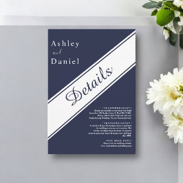 Elegante moderne blaue Hochzeit Begleitkarte