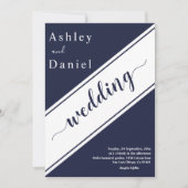 Elegante moderne blaue Hochzeit Einladung (Vorderseite)