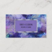 Elegante Moderne Blaue Lila Silberhochzeit Visitenkarte (Vorderseite)