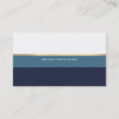 elegante, moderne blaue Streifen beruflich Visitenkarte (Rückseite)