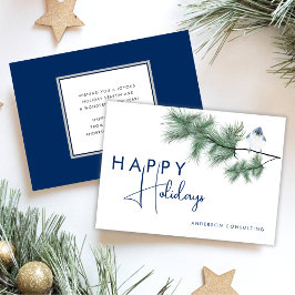 Elegante Moderne Blue Bird Happy Holidays Business Feiertagskarte