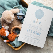 Elegante moderne Blue Boy Baby Dusche Einladung