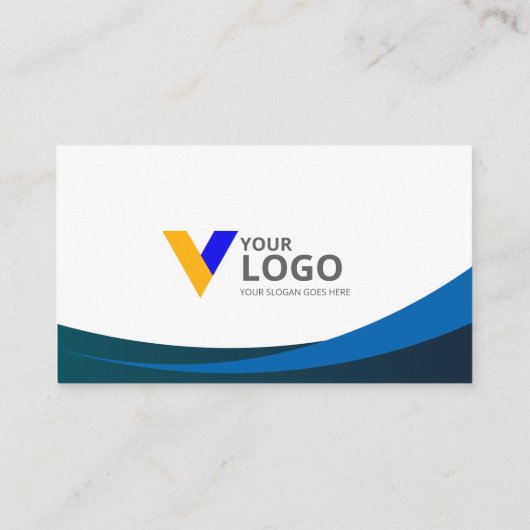 Elegante moderne Blue Business Card Visitenkarte (Rückseite)