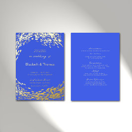 Elegante, moderne Blue Wave All in One Beach Weddi Folieneinladung