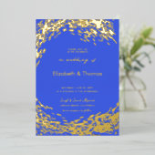 Elegante, moderne Blue Wave All in One Beach Weddi Folieneinladung (Stehend vorne)