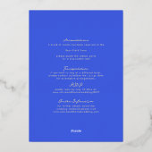 Elegante, moderne Blue Wave All in One Beach Weddi Folieneinladung (Rückseite)