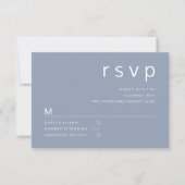 Elegante moderne Blue Wedding RSVP Card Karte (Vorderseite)