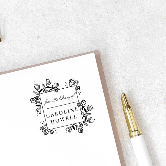 Elegante moderne Blume aus der Bibliothek Gummistempel