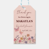 Elegante moderne Blume Butterflies Brautparty Geschenkanhänger (Vorderseite)