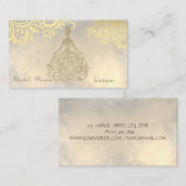 Elegante, moderne Blume, Glitzer Dress Visitenkarte (Vorne/Hinten)