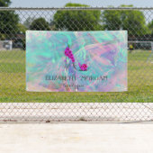 Elegante moderne Blume High Heel Holographic Opal Banner (Insitu)