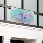 Elegante moderne Blume High Heel Holographic Opal Banner (Äußeres Gebäude)