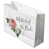 Elegante moderne Blume Rose Mutter der Braut Große Geschenktüte (Vorderseite Schrägansicht)