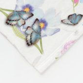 Elegante moderne Blume und Schmetterlingsmuster Fleecedecke (Ecke)