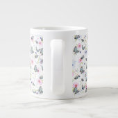 Elegante moderne Blume und Schmetterlingsmuster Jumbo-Tasse (Rückseite)