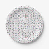 Elegante moderne Blume und Schmetterlingsmuster Pappteller (Vorderseite)