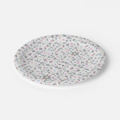 Elegante moderne Blume und Schmetterlingsmuster Pappteller (Schrägansicht)